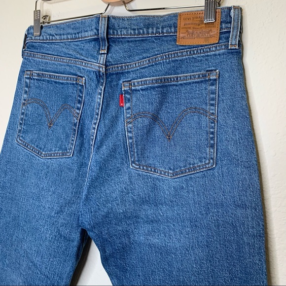 Levis quality denim wedgie straight raw hem crop jeans 31 - Picture 6 of 13